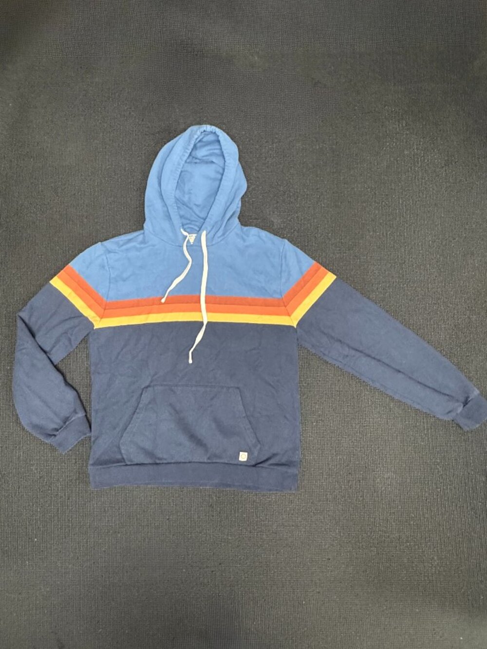 Medium Marine Layer Signature Fleece Hoodie Sunset Stripe Retro Colorblock Sz M